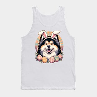 Swedish Lapphund Enjoys Easter with Bunny Ears Tank Top